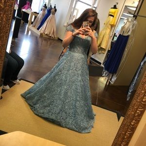 Light Blue Long Prom Dress
